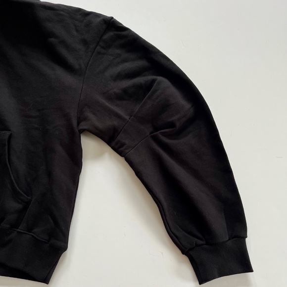 OAK + FORT High Neck Oversized Hoodie Sz S  Black Slouchy Boxy Edgy Grunge Punk - Picture 9 of 11